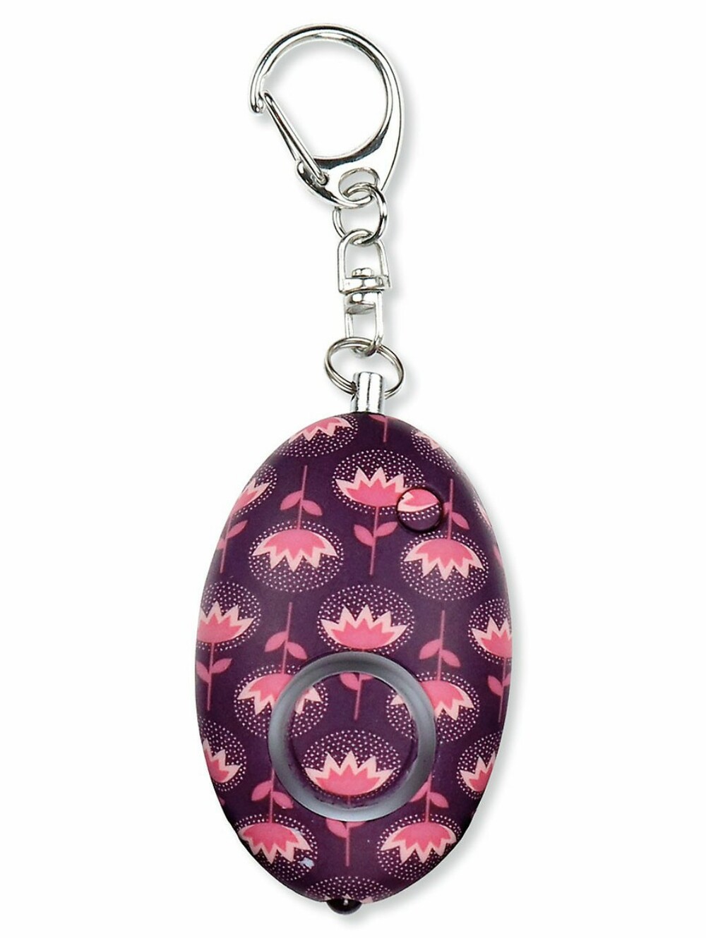 Mayday Mini Personal Safety Alarm Keychain - Purple Pink Floral